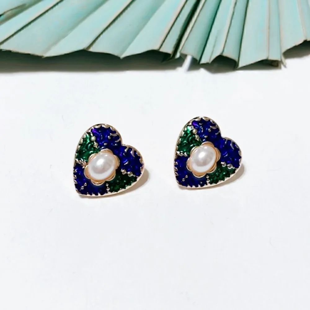 Pearl heart earrings S16